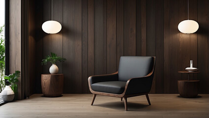 Sophisticated Dark Wood Reception Armchair for Welcoming Spaces