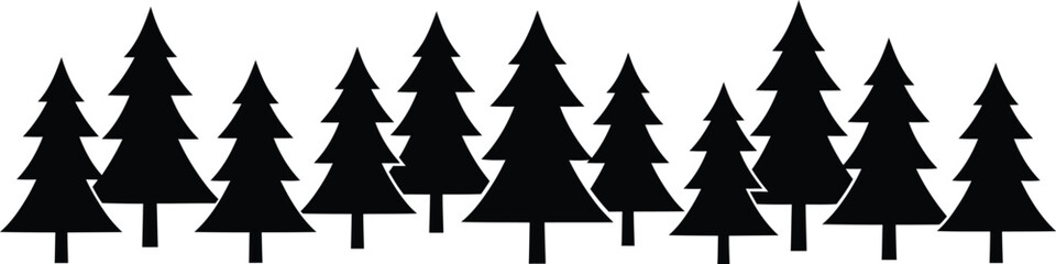 Obraz premium Minimalist Black and White Pine Tree Vector