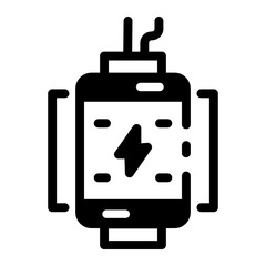 A glyph style icon showing a capacitor 