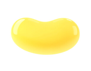 Shiny Yellow Jelly Bean Isolated on Transparent Background