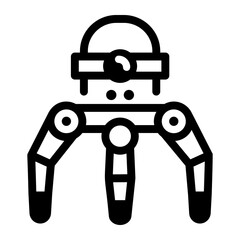 Robot, bot, companion, assistance, automation, technology, innovation, glyph, solid, filled, vector, iconA glyph style icon showing a nanorobot 
