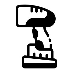 Barcode scanner device icon in glyph style 
