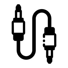A solid style icon of an audio jack 
