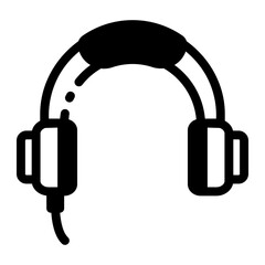 A glyph style icon of headphones 
