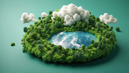 Creative ESG Cloud Icon for Green Earth Concept Promoting Environmental Responsibility