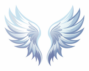 Obraz premium Ethereal Angel Wings with White Feathers – Dreamy Fantasy Art with Celestial Imagery and Heavenly Glow.