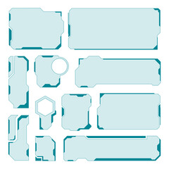 Obraz premium Set of futuristic UI elements for display panels and digital interfaces