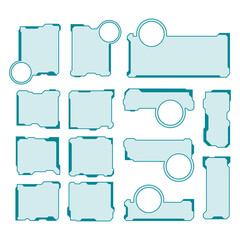 Obraz premium Set of futuristic UI elements for display panels and digital interfaces