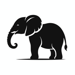 Fototapeta premium The illustration is a black elephant.