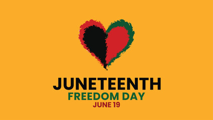 Juneteenth celebration horizontal banner template
