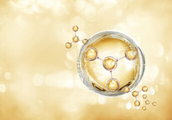 bubble and molecule background for cosmetic product
