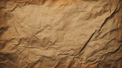 Old paper background with crumpled paper texture, a naturally aged kraft paper texture with slight creases, Crinkled brown paper texture