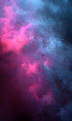 Fototapeta premium Surreal cosmic cloudscape featuring ethereal pink and blue hues evoking dreams and imagination