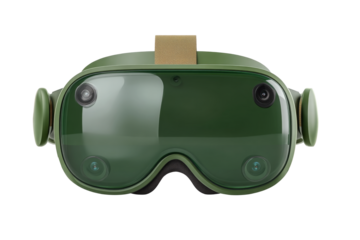 Futuristic green smart goggles with tinted lens