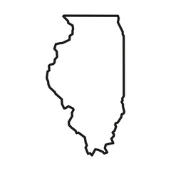 Illinois Outline Vector Map - State Border Illustration