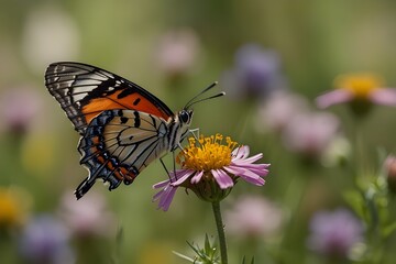 Fototapeta premium butterfly on flower