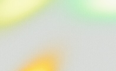 Vibrant color spots grainy gradient backdrop design. Abstract green blue orange color gradient, noise texture effect, website header design, summer poster design, copy space