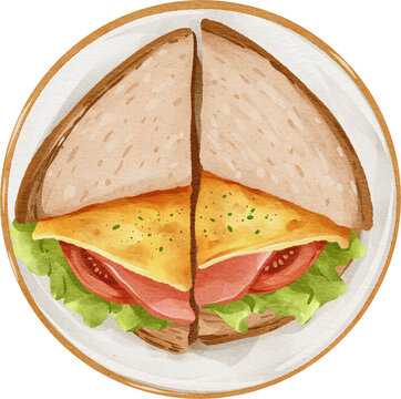 recommend clip art: watercolor ham cheese sandwich