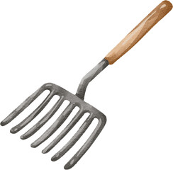 watercolor metal rake