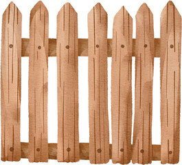 watercolor wooden fence
