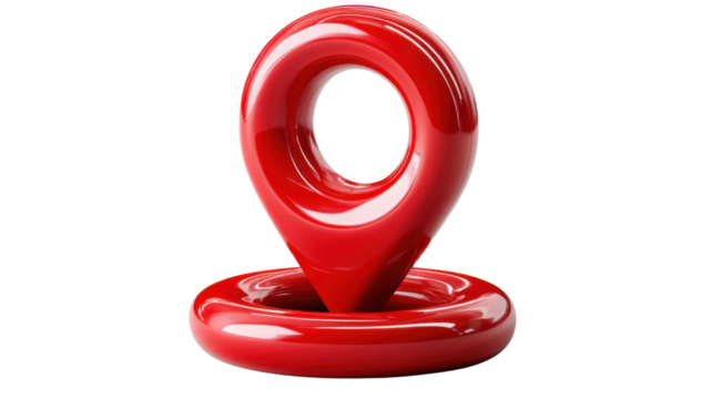 red push pin isolated on white