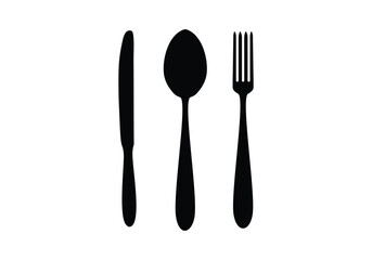 Fork, spoon, knife and plate. Menu symbol. Tableware instruments. Restaurant icon. Food, plate, fork, knife, spoon, cutlery icon set.logo design