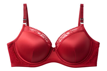 A red seamless bra isolated on a white or transparent background