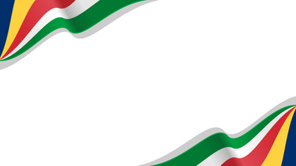 wavy Seychelles flag frame vector background with copy space for text. Seychelles national day