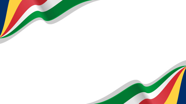 wavy Seychelles flag frame vector background with copy space for text. Seychelles national day