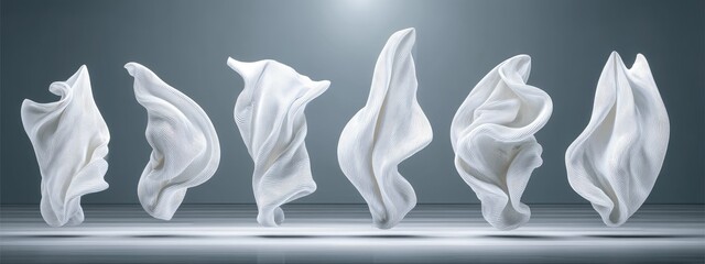 Abstract White Fabric Drape (1)