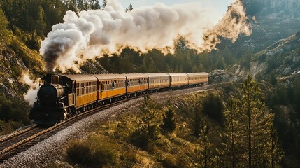 Scenic Train Journey Through Breathtaking Landscape, Adventure Awaits at Every Turn, Exploring Nature and Adventure from the Rails