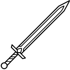 Greatsword vector line art on white background