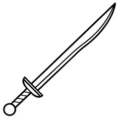 Saber vector line art on white background