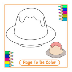 Cute Pudding Coloring Page Printable