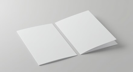 Creative Mockup Presentation of Open Blank Brochure in Minimalist Studio Setting Ideal for Marketing and Design Projects Showcasing Versatility and Customization Options