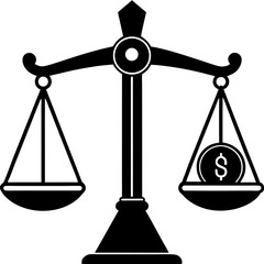 scales of justice vector illustration silhouette on white background