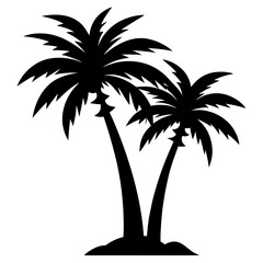 Obraz premium palm tree silhouette on white background