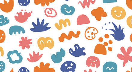 Fototapeta premium Abstract Colorful Pattern with Shapes and Vibrant Background