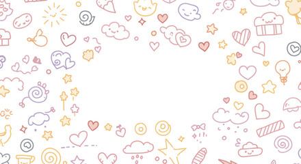 Pastel Pixel Art Background With Cute Hearts Clouds And Stars