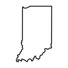 Indiana Outline Vector Map - State Border Graphic