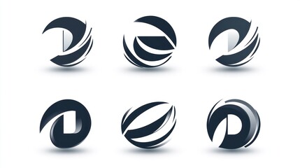 Abstract logo designs, letter D, various styles
