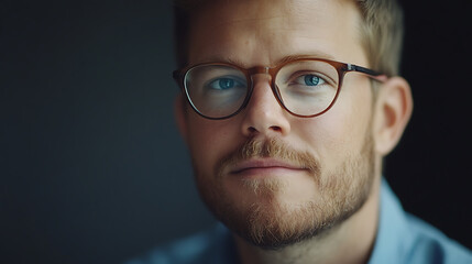 Close-up of a Man with Glasses
