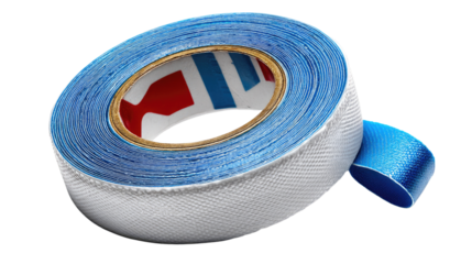 Tape Roll Close Up: A detailed, macro view of a blue and white tape roll, capturing the precision and functionality of a common item used in various applications.