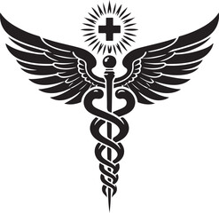 Caduceus Snake Medical Health Logo Symbol Asclepius Wand And Health Related Icon