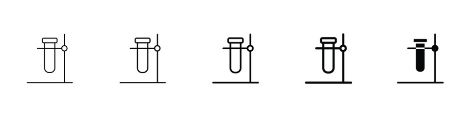 Set of 5 pixel perfect Laboratory test icon with 1 unexpanded, 1 silhouette, An icon representing laboratory tests for science, experiments, and research purposes.