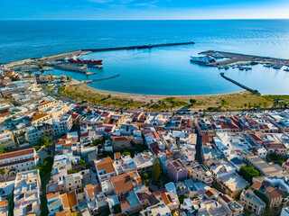 Aerial view of the city of Rethymno, Crete, Greece