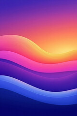 Modern sunset gradient background displays flowing forms in vibrant hues blending seamlessly from oranges and pinks to purples and blues enhanced by soft diffused lighting for graphic designs - Graphi