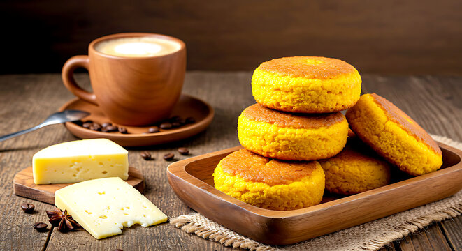 Brazilian broa caxambu, a slightly sweet cornbread made with anise and fennel 