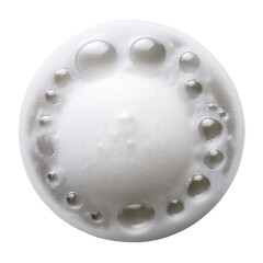 A Close-Up View of Creamy Beer Foam in a Round Glass, Highlighting Bubbles and Texture in a Refreshing Setting on transparent background