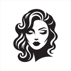 Bollywood style woman hairstyle with traditional look vector illustration